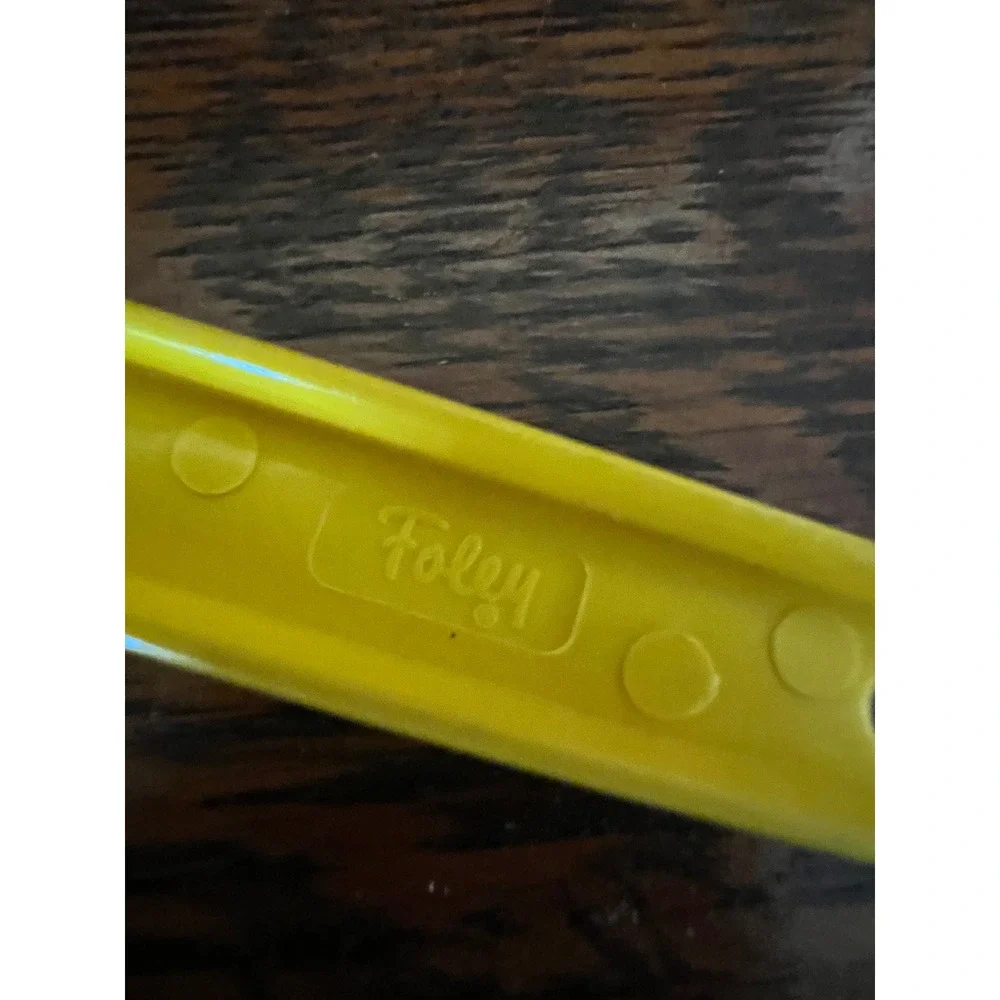 Vintage Foley Yellow Nylon Slotted Spoon Mid Century Kitchen Utensil 11.5 Inch